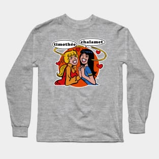 Timothee Chalamet Teen Fan-Art Meme Long Sleeve T-Shirt